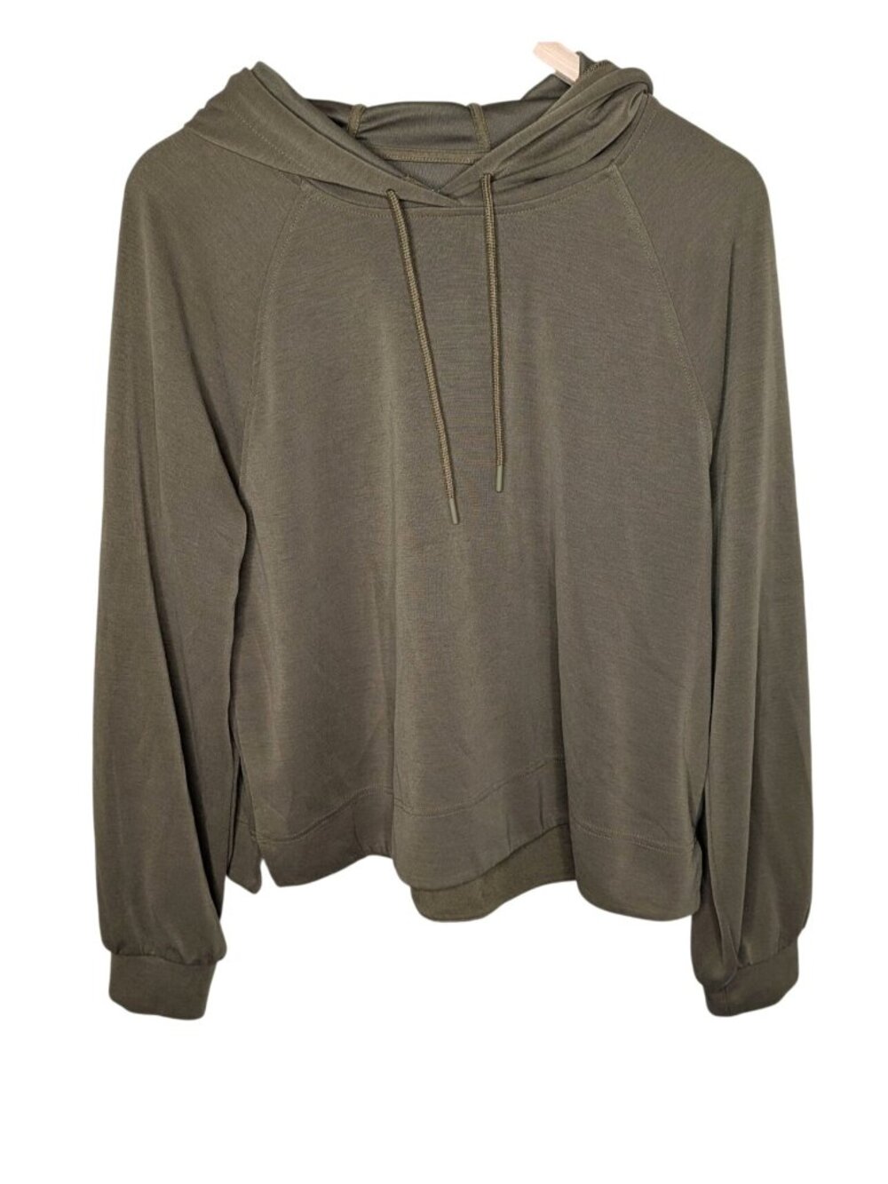 Athleta Seasoft Olive Green Long Sleeve Hoodie Womens Size L